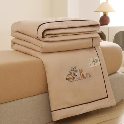 91家纺网 家纺一手货源 找家纺 芯恋家居 2025新款水洗棉夏被夏凉被棉花被 奶咖色