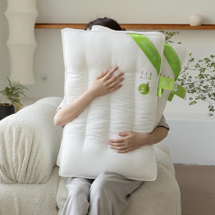 91家纺网 家纺一手货源 找家纺 拾光枕芯 2023新款A+杜邦双向酒店纤维护颈枕 立体中枕