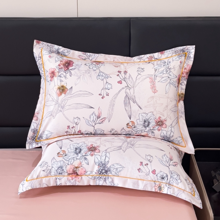 91家纺网 家纺一手货源 找家纺 丽卡家纺 2023新款天丝舒适夏被四件套 浪漫花香