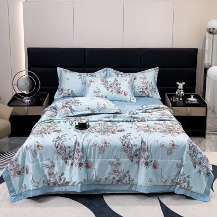 91家纺网 家纺一手货源 找家纺 丽卡家纺 2023新款天丝舒适夏被四件套 幸福约定