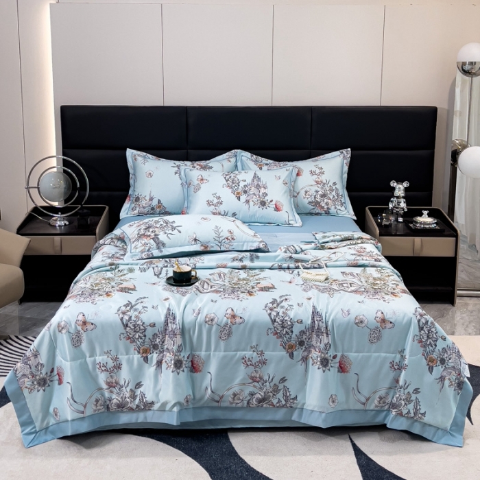 91家纺网 家纺一手货源 找家纺 丽卡家纺 2023新款天丝舒适夏被四件套 幸福约定