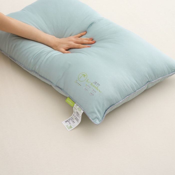 91家纺网 家纺一手货源 找家纺 拾光 2023新款天丝冰竹凉感枕酒店专用天然透气 晴蓝