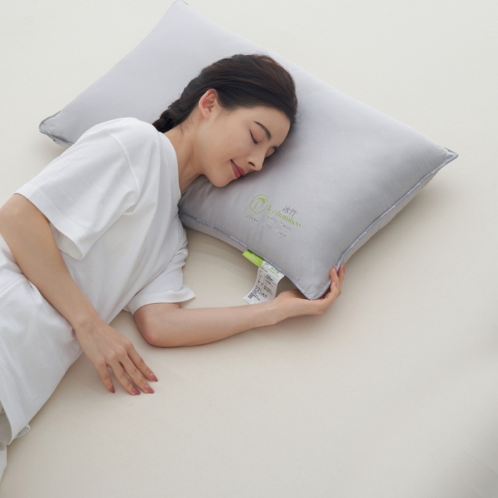 91家纺网 家纺一手货源 找家纺 拾光 2023新款天丝冰竹凉感枕酒店专用天然透气 雪灰