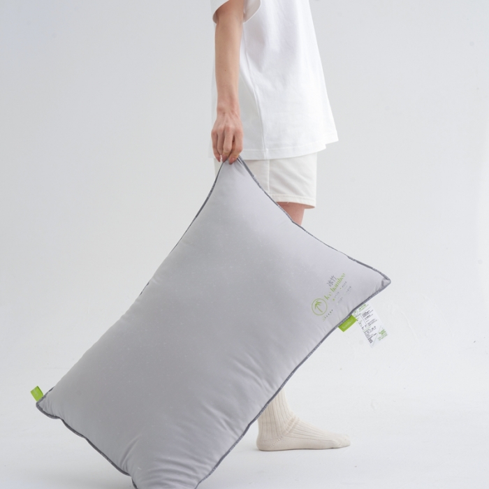 91家纺网 家纺一手货源 找家纺 拾光 2023新款天丝冰竹凉感枕酒店专用天然透气 雪灰