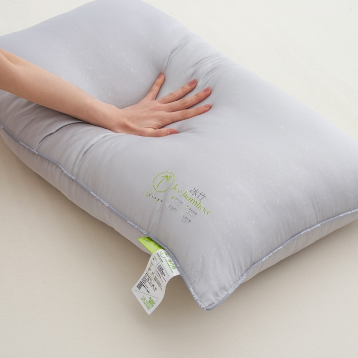 91家纺网 家纺一手货源 找家纺 拾光 2023新款天丝冰竹凉感枕酒店专用天然透气 雪灰