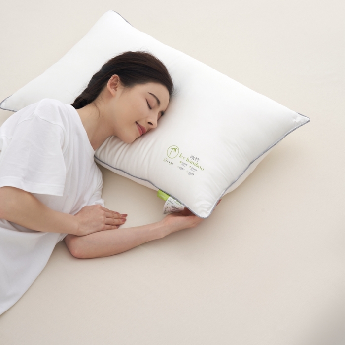 91家纺网 家纺一手货源 找家纺 拾光 2023新款天丝冰竹凉感枕酒店专用天然透气 云溪白