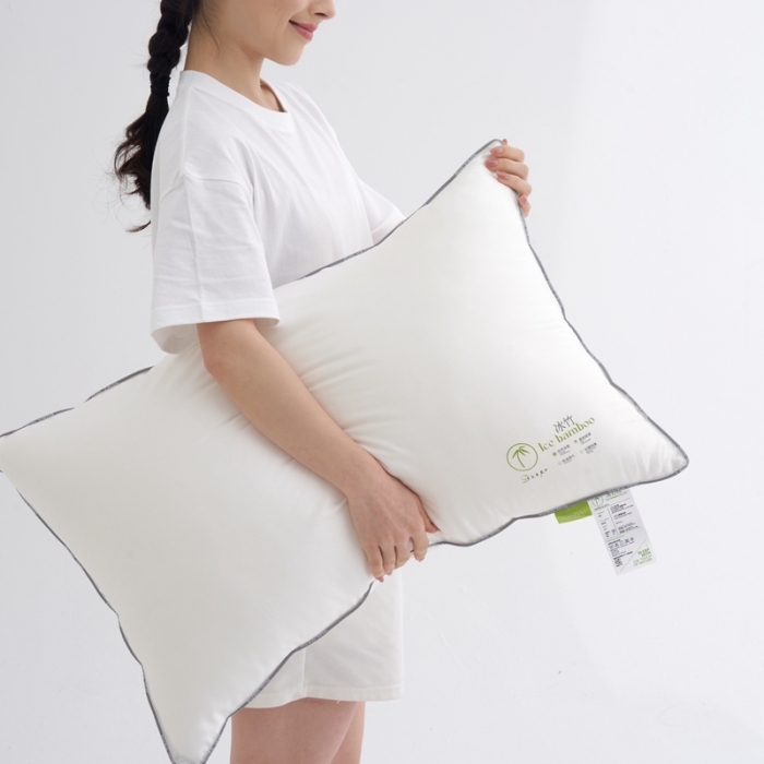 91家纺网 家纺一手货源 找家纺 拾光 2023新款天丝冰竹凉感枕酒店专用天然透气 云溪白