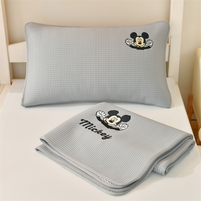 91家纺网 家纺一手货源 找家纺 鑫钰 2023新款中分子凉感华夫格复合学生宿舍专用上下铺凉席床席 迪士尼-快乐米奇