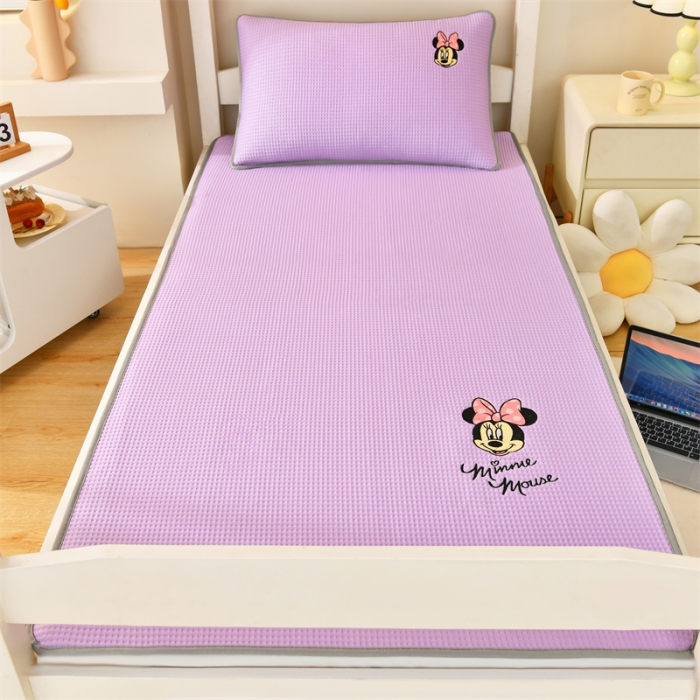 91家纺网 家纺一手货源 找家纺 鑫钰 2023新款中分子凉感华夫格复合学生宿舍专用上下铺凉席床席 迪士尼-米妮公主