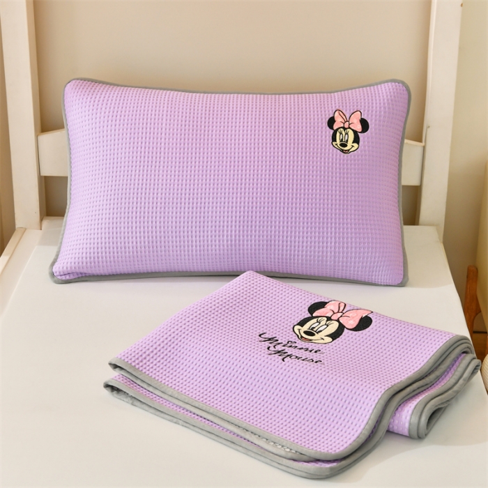 91家纺网 家纺一手货源 找家纺 鑫钰 2023新款中分子凉感华夫格复合学生宿舍专用上下铺凉席床席 迪士尼-米妮公主