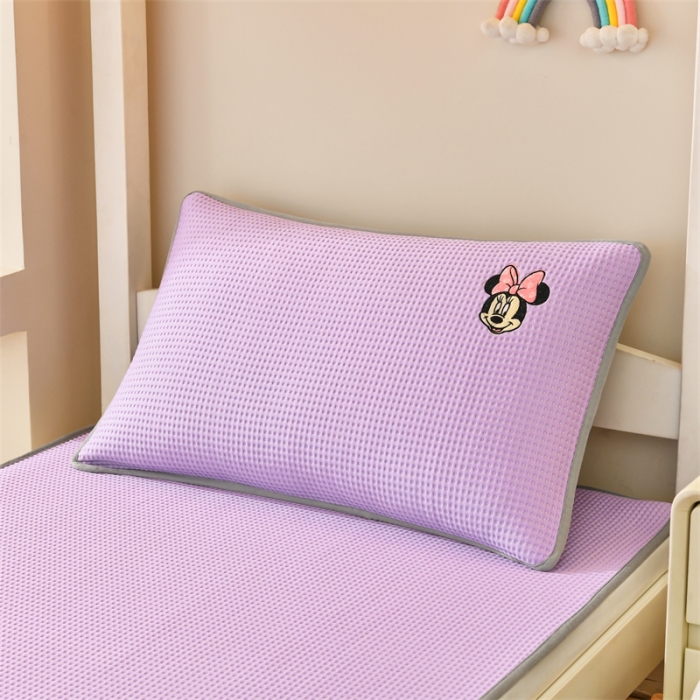 91家纺网 家纺一手货源 找家纺 鑫钰 2023新款中分子凉感华夫格复合学生宿舍专用上下铺凉席床席 迪士尼-米妮公主