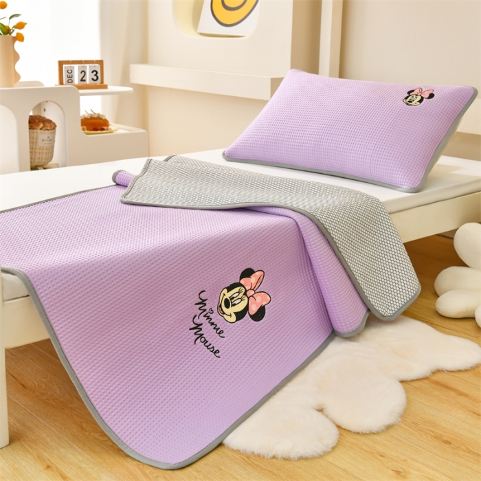 91家纺网 家纺一手货源 找家纺 鑫钰 2023新款中分子凉感华夫格复合学生宿舍专用上下铺凉席床席 迪士尼-米妮公主