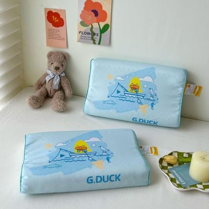 91家纺网 家纺一手货源 找家纺 （总）宝晶 2023新款正版小黄鸭44*27儿童乳胶枕儿童夏季记忆枕