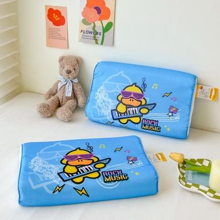 91家纺网 家纺一手货源 找家纺 （总）宝晶 2023新款正版小黄鸭44*27儿童乳胶枕儿童夏季记忆枕