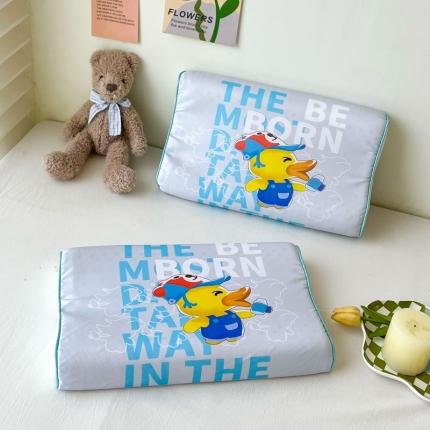 91家纺网 家纺一手货源 找家纺 （总）宝晶 2023新款正版小黄鸭44*27儿童乳胶枕儿童夏季记忆枕