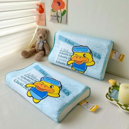 91家纺网 家纺一手货源 找家纺 （总）宝晶 2023新款正版小黄鸭44*27儿童乳胶枕儿童夏季记忆枕