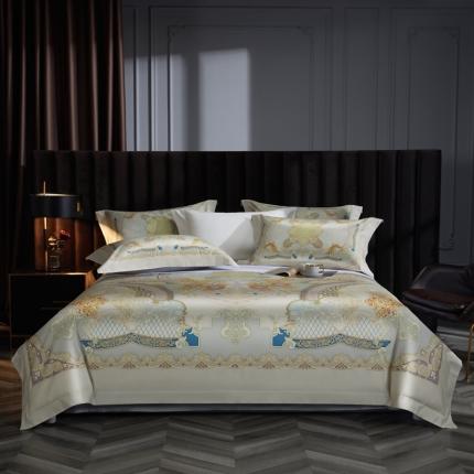 91家纺网 家纺一手货源 找家纺 （总）缔缦 2023新款100s长绒棉大版数码印花四件套-第4批