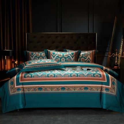 91家纺网 家纺一手货源 找家纺 （总）缔缦 2023新款100s长绒棉大版数码印花四件套-第4批