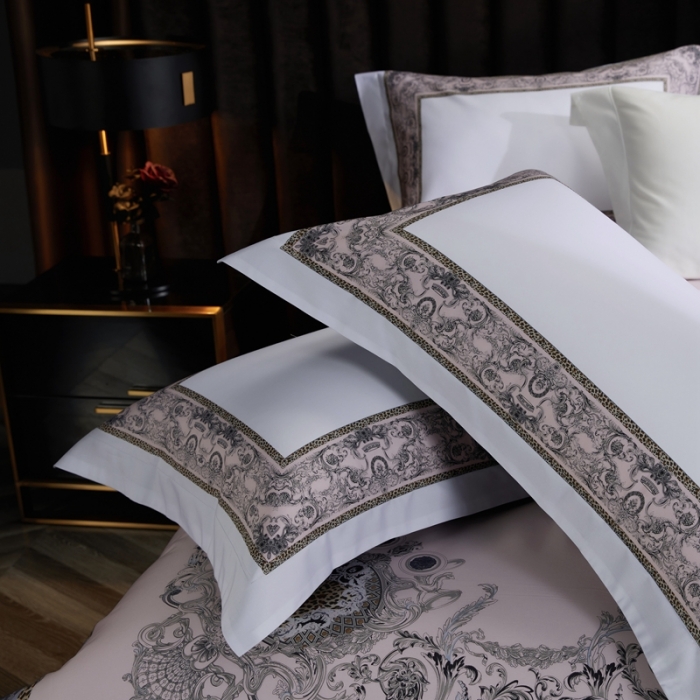 91家纺网 家纺一手货源 找家纺 缔缦 2023新款100s长绒棉大版数码印花四件套-第4批 富丽之都