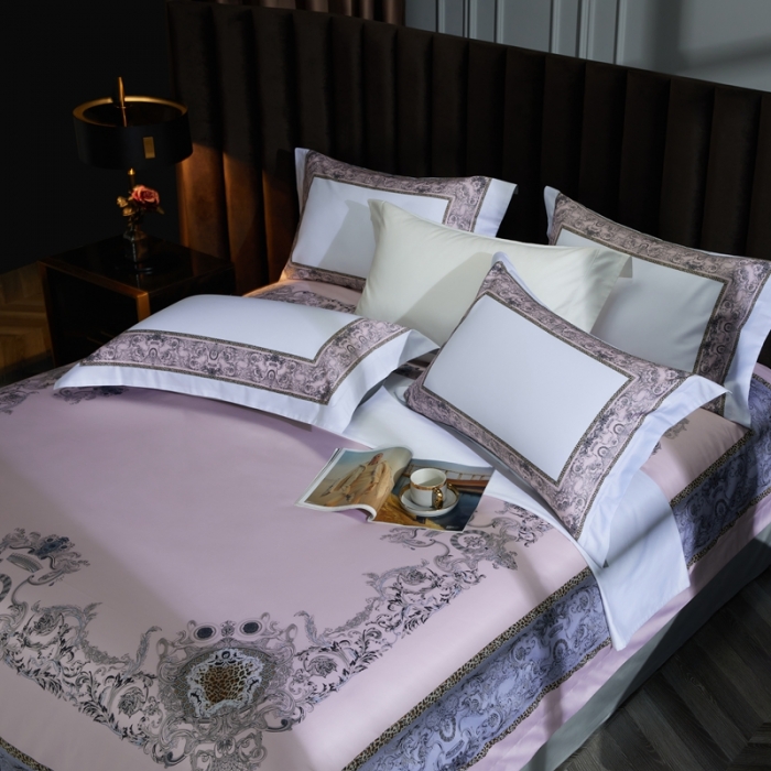 91家纺网 家纺一手货源 找家纺 缔缦 2023新款100s长绒棉大版数码印花四件套-第4批 富丽之都