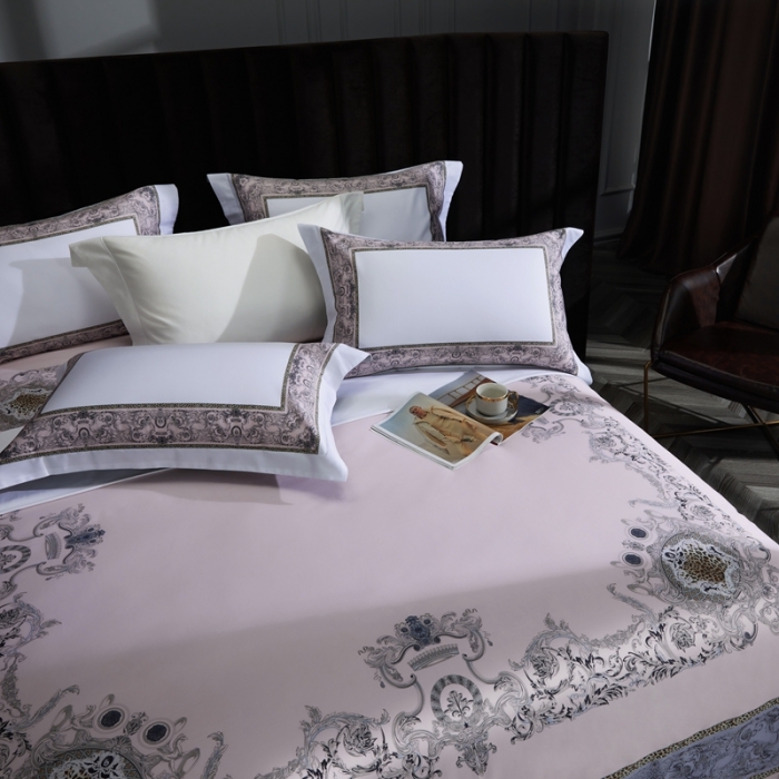 91家纺网 家纺一手货源 找家纺 缔缦 2023新款100s长绒棉大版数码印花四件套-第4批 富丽之都