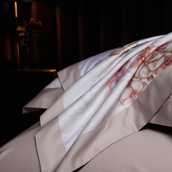 91家纺网 家纺一手货源 找家纺 （总）缔缦 2023新款100s长绒棉拼角款数码印花四件套