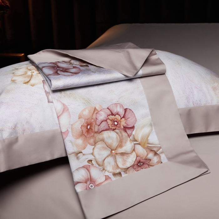 91家纺网 家纺一手货源 找家纺 （总）缔缦 2023新款100s长绒棉拼角款数码印花四件套