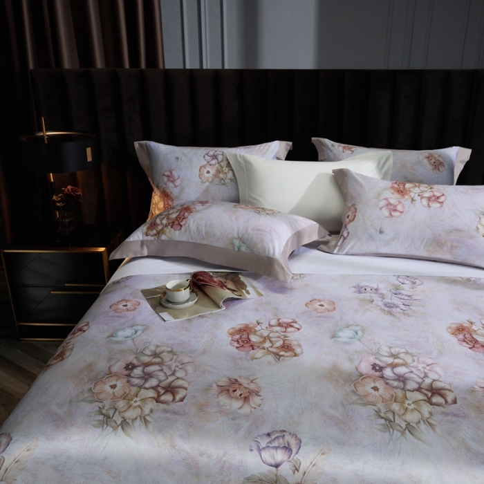 91家纺网 家纺一手货源 找家纺 （总）缔缦 2023新款100s长绒棉拼角款数码印花四件套