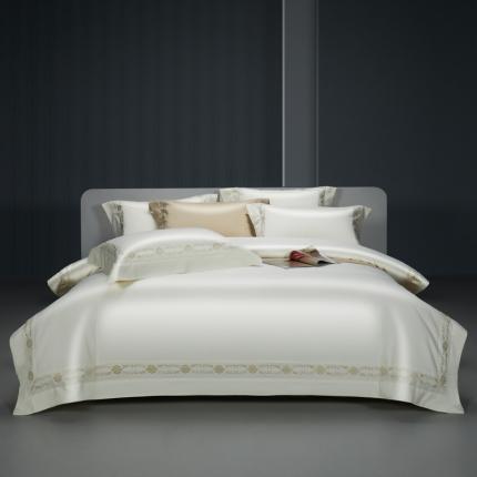 91家纺网 家纺一手货源 找家纺 （总）缔缦 2023新款100s澳棉刺绣四件套-优尼卡