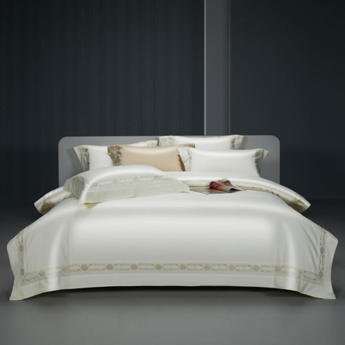 91家纺网 家纺一手货源 找家纺 （总）缔缦 2023新款100s澳棉刺绣四件套-优尼卡