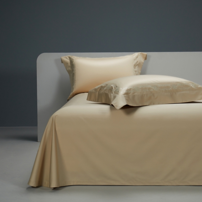 91家纺网 家纺一手货源 找家纺 缔缦 2023新款100s澳棉刺绣四件套-优尼卡 香槟