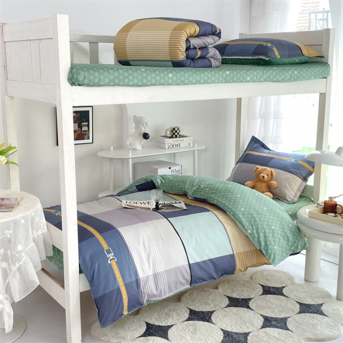 91家纺网 家纺一手货源 找家纺 多品 2023新款12868全棉宿舍三件套-第二批 艾格