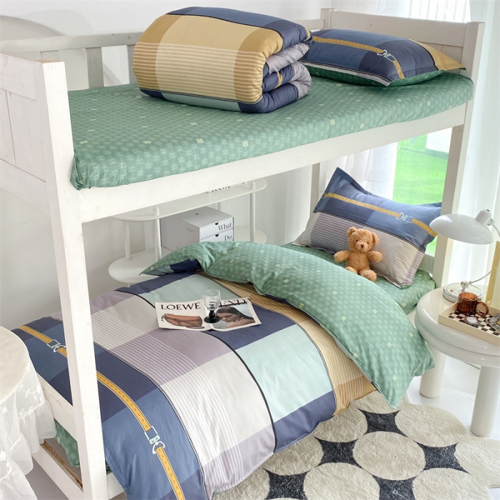 91家纺网 家纺一手货源 找家纺 多品 2023新款12868全棉宿舍三件套-第二批 艾格