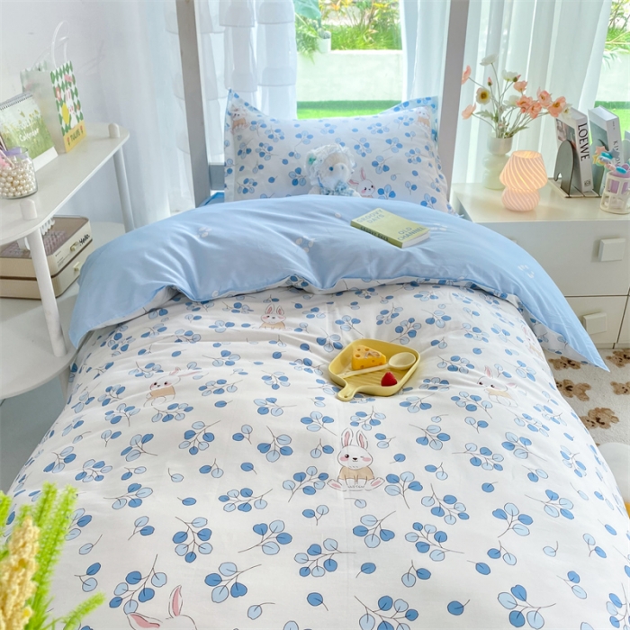 91家纺网 家纺一手货源 找家纺 多品 2023新款12868全棉宿舍三件套-第二批 爱丽丝