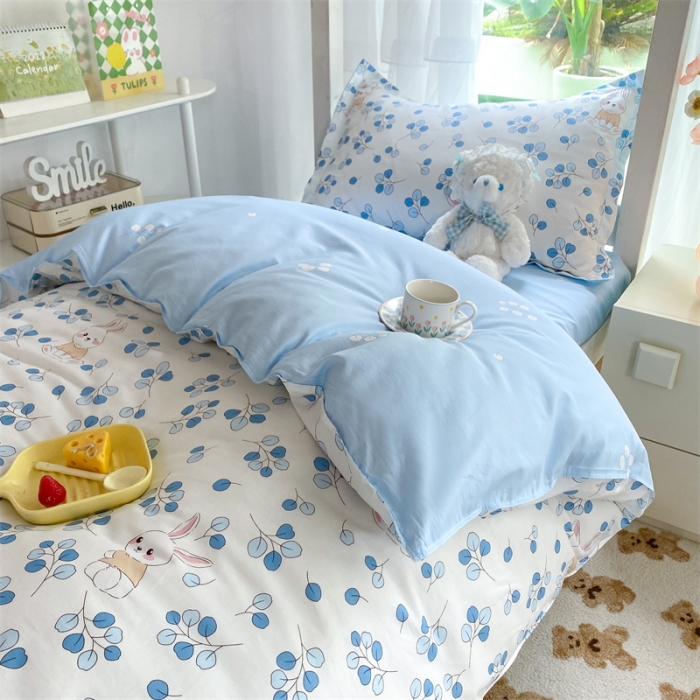 91家纺网 家纺一手货源 找家纺 多品 2023新款12868全棉宿舍三件套-第二批 爱丽丝