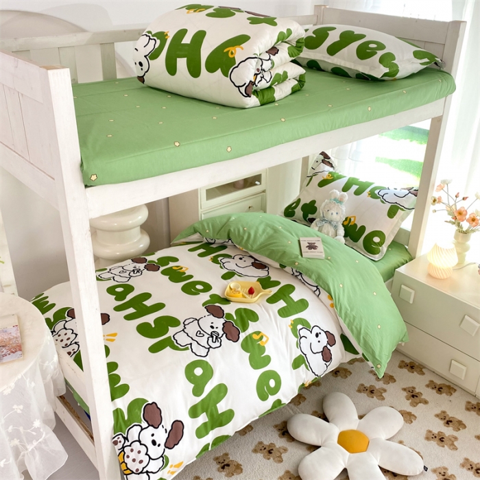 91家纺网 家纺一手货源 找家纺 多品 2023新款12868全棉宿舍三件套-第二批 多米乐