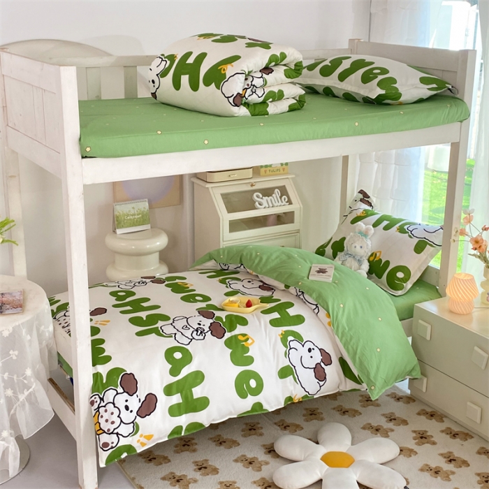 91家纺网 家纺一手货源 找家纺 多品 2023新款12868全棉宿舍三件套-第二批 多米乐