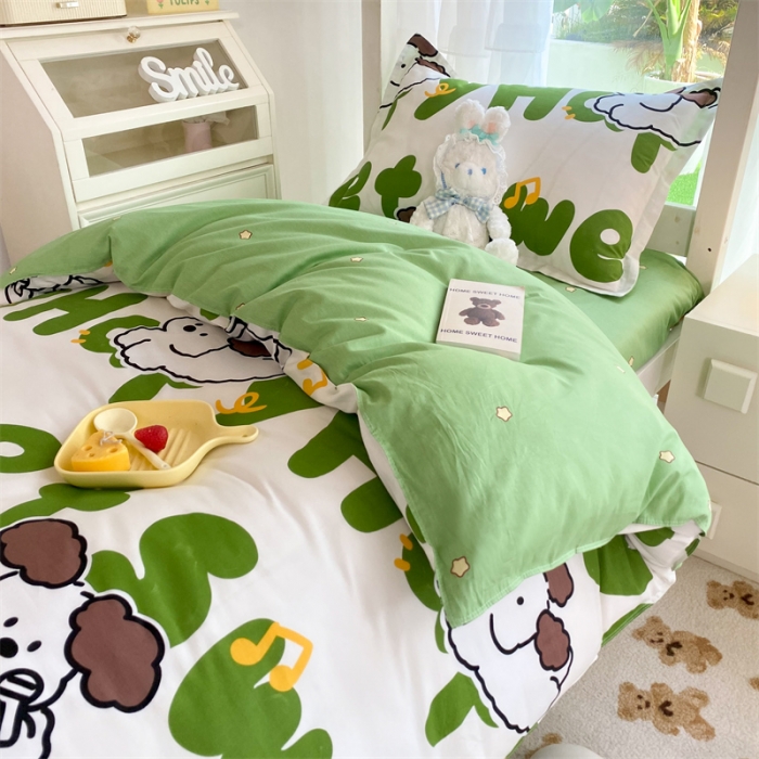 91家纺网 家纺一手货源 找家纺 多品 2023新款12868全棉宿舍三件套-第二批 多米乐