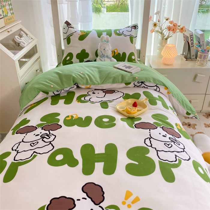 91家纺网 家纺一手货源 找家纺 多品 2023新款12868全棉宿舍三件套-第二批 多米乐