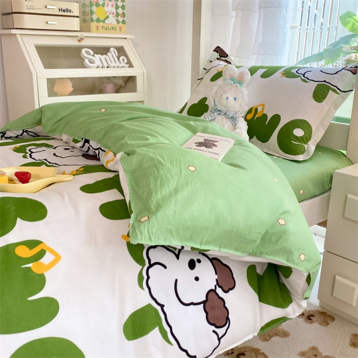 91家纺网 家纺一手货源 找家纺 多品 2023新款12868全棉宿舍三件套-第二批 多米乐