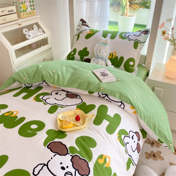 91家纺网 家纺一手货源 找家纺 多品 2023新款12868全棉宿舍三件套-第二批 多米乐