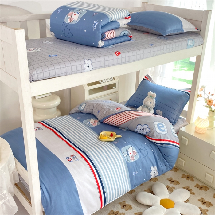 91家纺网 家纺一手货源 找家纺 多品 2023新款12868全棉宿舍三件套-第二批 快乐星球