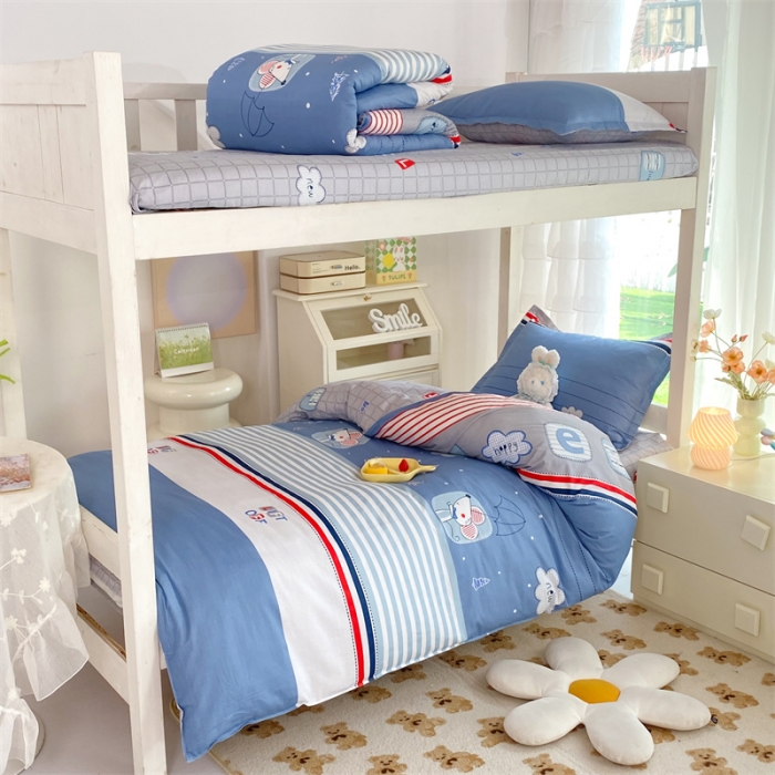 91家纺网 家纺一手货源 找家纺 多品 2023新款12868全棉宿舍三件套-第二批 快乐星球