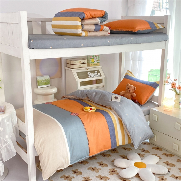 91家纺网 家纺一手货源 找家纺 多品 2023新款12868全棉宿舍三件套-第二批 莫卡迪