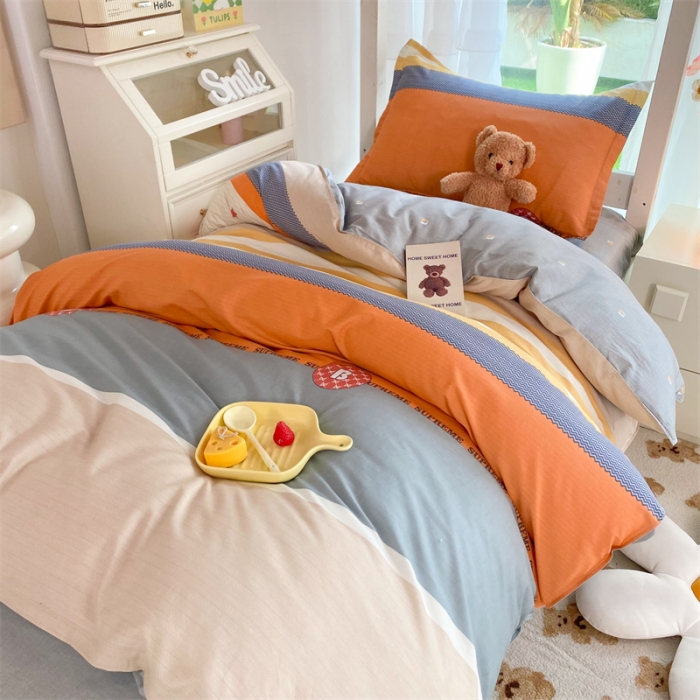 91家纺网 家纺一手货源 找家纺 多品 2023新款12868全棉宿舍三件套-第二批 莫卡迪