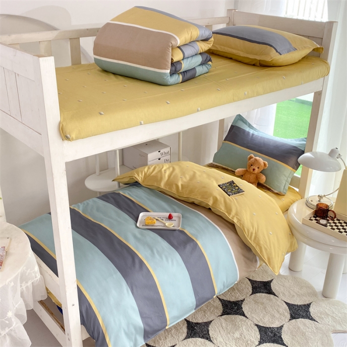 91家纺网 家纺一手货源 找家纺 多品 2023新款12868全棉宿舍三件套-第二批 佩里亚