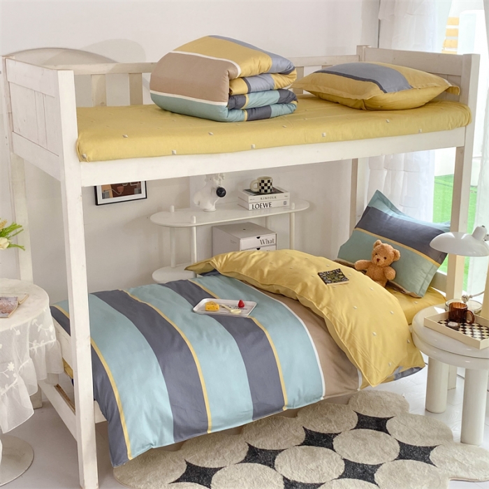 91家纺网 家纺一手货源 找家纺 多品 2023新款12868全棉宿舍三件套-第二批 佩里亚