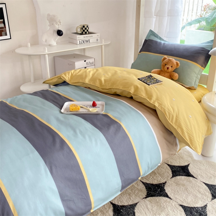 91家纺网 家纺一手货源 找家纺 多品 2023新款12868全棉宿舍三件套-第二批 佩里亚