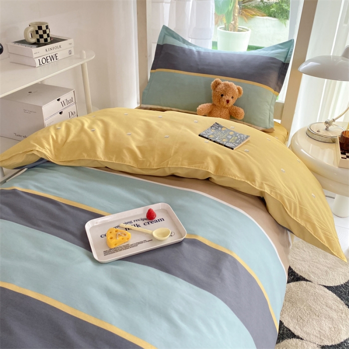 91家纺网 家纺一手货源 找家纺 多品 2023新款12868全棉宿舍三件套-第二批 佩里亚