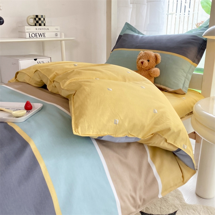 91家纺网 家纺一手货源 找家纺 多品 2023新款12868全棉宿舍三件套-第二批 佩里亚